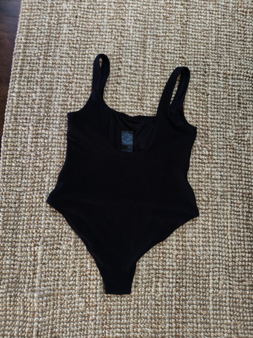 H&M Black Ribbed One-Piece Swimsuit - Picture 3 of 4